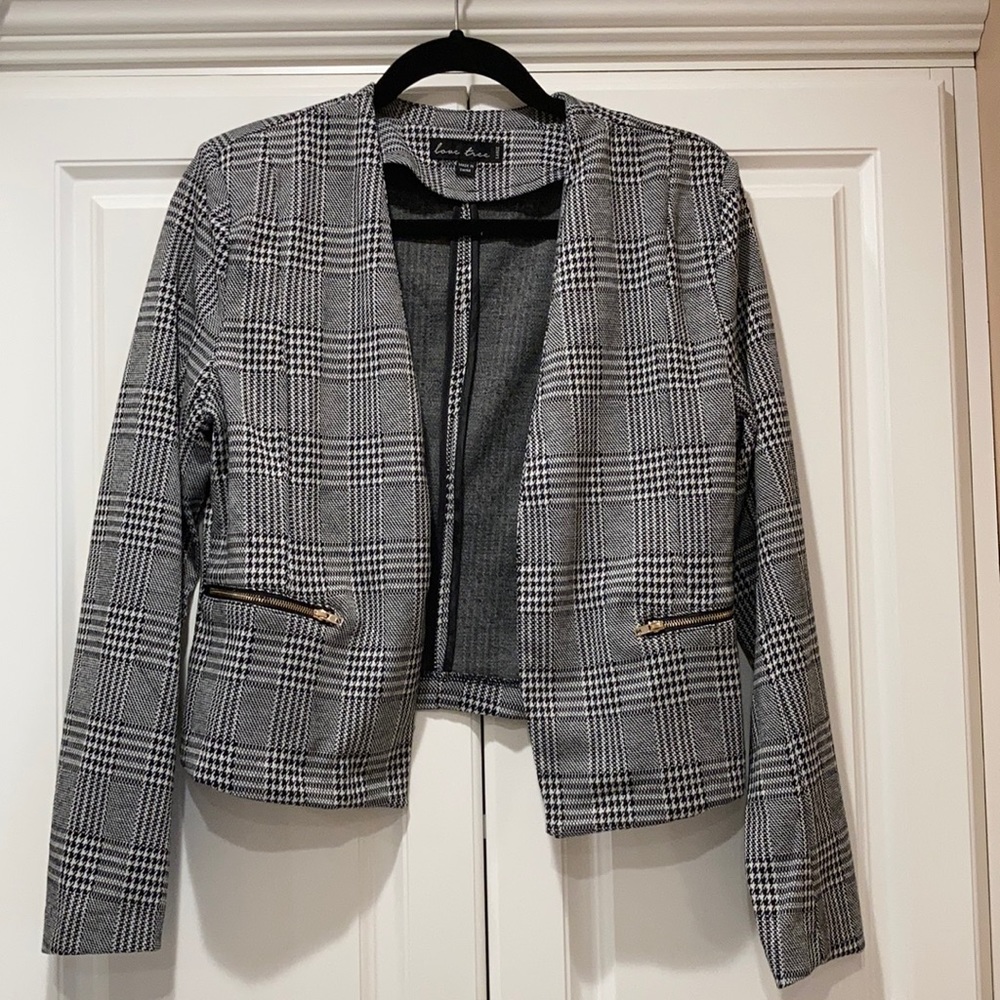Love Tree L black & white houndstooth blazer